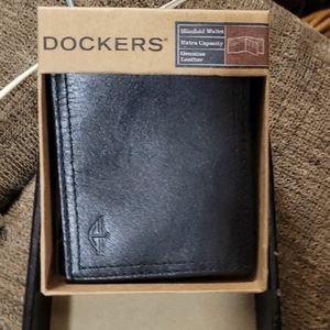 Brand new Dockers black leather wallet